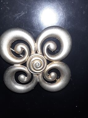 Gold Swirl Statement Brooch